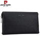Pierre Cardin/Pierre Cardin brand deer leather men's handbag genuine leather business men's clutch soft leather large capacity fashion boutique handbag men's bag new style black deer leather clutch [235*140*70mm]
