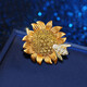 Camaron sunflower brooch, high-end women's model, exquisite 2025 new suit accessories, high-end corsage, anti-exposure pin, sunflower brooch