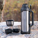 Verrouillage de verrouillage (verrouillage / verrouillage) Pot thermos portable, camping extérieur en acier inoxydable ménage thermos monté sur voiture portable, mâle et femelle de grande capacité LHC1478BLU BLUE 2L
