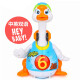 Huile children's toys for boys and girls, educational toys for 1-3 years old, rocking goose and rechargeable version that can sing and dance, baby toys, children's toys, music, electric crawling children's gifts, Chinese and English bilingual version, rocking goose 828B (random color), you need to bring your own battery