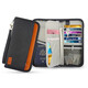 Sky Forest Passport Bag Travel Document Storage Ticket Clip RFID Card Bag Multi-function Zipper Passport Clip Black