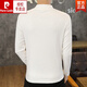 Pier Cardin Herren-Langsalzdeutschlandt-Shirt 2023 Neuer trendig gedruckter Sweatshirt Herbst und Winter mit mittlerer Kämpfe Slim Base Strick Braun 6630 XL (120-135jin [Jin gleich 0,5 kg]))