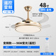 XMSJ invisible fan lights modern simple dining room ceiling fan lights living room bedroom home fan chandelier wholesale T09 black-42 inch frequency conversion remote control
