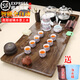 Fengziqi fully automatic glass bottom water filling tea tray home living room kung fu tea set one large tea table complete office set Fumantianxia + with handle glass + bottom water filling