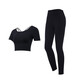 Vanstic yoga suit for women with chest pads Professional running gym sports suit Black two-piece set TC9214 XL (recommended 120-135 Jin [Jin equals 0.5 kg])