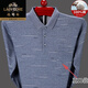 Klassisches Auto High-End 100% reines Baumwoll-Langarm-T-Shirt-T-Shirt-Feder- und Herbst-Basis-Hemd-T-Shirt mittleren Alters und älteren Väter tragen echtes Taschen-Top 9902 Grün L 170 (Empfohlen 120-140jin [Jin gleich 0,5 kg]))