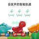 HAPE BAIR GLAY TOYS Multifunktionales Holz-Zug-Zugspielzeuggebäude-Baugruppe Set 3-6 Jahre alte Männer und Frauen Kinderspielzeug E3828 Dinosaurier-Welt-Zugspielzeug Set Set