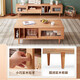 Lin's Home Coffee Table TV Cabinet Combination Nordic Living Room Solid Wood Cabinet Legs TV Table Minimalist Bedroom Small Apartment Furniture PE1L [Log Color] 1.8 Meter Floor Cabinet