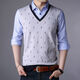 Yimuqi double-collar sweater for men in spring and autumn fake two-piece sweater without velvet new collar T-shirt thin men's base 3877 blue (single-sided style in spring and autumn) one size 165/m Recommended within 120 Jin [Jin equals 0.5 kg]