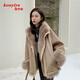 Koia Fur Jacket Women's 2025 Winter New Thick Imitation Fox Fur Splicing Young Fashionable Outer Wear High-end Party Jacket White S Recommended 80-105Jin Jin is equal to 0.5kg Koia Fur Jacket Women's 2025 Winter New Thick Imitation Fox Fur Splicing Young Fashionable Outer Wear High-end Party Jacket White S Recommended 80-105Jin Jin is equal to 0.5kg