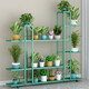 
YASITE flower rack living room floor-standing storage rack balcony decoration rack succulent green ivy flower pot rack movable flower rack white yarn pattern [length 120 width 26 height 114.5cm]