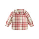 DAVE&BELLA children's clothing sweet baby girl plaid shirt children's shirt plus velvet children's shirt girls long-sleeved top autumn and winter new style pink plaid in stock 110 cm (recommended height 100-110cm)