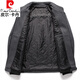 Pierre Cardin Men's Wool Wool Jacket Short Jacket Wool Double-sided Ninnie Coat Thickened Wool Jacket Autumn and Winter M9025 Black Stand Collar XL 180