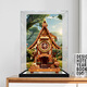 Lingzhi is suitable for Ruoke cuckoo clock small house diy cabin model storage dust-proof box acrylic display box walnut color base special price