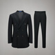 Guillaume de Mons machine washable wool suit new casual men's high-end business formal wedding men's suit crystal black top + trousers 56