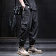 Xuan Laiya zipper workwear casual pants for men spring and summer thin stretch loose large size men Harun casual charge long pants for men black 2XL