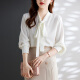 Angbai high-end shirt women's long-sleeved temperament casual and versatile design niche spring and autumn outerwear tops women's bottoming new slim fashion commuter OL streamer professional women's shirt single piece white shirt S