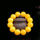 Moshe Baltic chicken fat yellow old beeswax bracelet for men and women, amber raw stone bead bracelet, diameter 16mm (fashionable for men and women), 14 beads