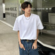 GQWWQX Handsome High-End-Schulter-Pad-T-Shirt für Männer im Sommerhaarstylisten Trendy kurzärmeliges Nischendesign Fünf-Punkte-Halbärmel CD1047 Black 2xl
