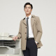 YOUNGOR trench coat men's double lapel long single windbreaker twister blend durable, not easy to wrinkle and easy to care new product Khaki L 175/96A
