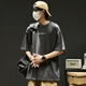 Leohan kurzärmeliges T-Shirt für Männer japanischer Einfaches Baumwoll-T-Shirt Lose Trendy und vielseitig amerikanische Casual Top Summer Green 2xl (Empfohlen 170-190jin [Jin ist gleich 0,5 kg])
