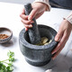 Sheli retro kitchen household grinder stone mortar manual garlic pounder masher pestle garlic masher granite pestle