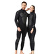 Tiannan Brothers (TNBROTHERS) 153mm one-piece wetsuit for men, warm swimsuit, women's long-sleeved cold-proof snorkeling wetsuit, surfing and sun protection 1 short style 1 point 5mm black gray back zipper XS