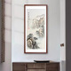 Celebrity calligraphy and painting, four-screen landscape painting, pure hand-painted Chinese painting, ink painting, living room sofa background, porch backing, vertical strip screen decoration hanging painting, sky high, clouds light, vertical size framed 85*40CM