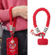 Dipur red mobile phone lanyard short wrist pendant pendant three-strand ponytail braided animal year festive wedding mobile phone lanyard anti-lost rope