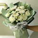 Yushang Ching Ming Festival chrysanthemum bouquet for grave sweeping and memorial service, flower express delivery in the same city, Beijing, Shanghai and Guangzhou distribution store, style 12 (11 mixed chrysanthemums and 2 lilies) E
