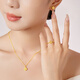 Liuguifu Jewelry Gold Ring Star Four Leaf Clover 5G Pure Gold Open Gold Ring FH0100377 2.4g