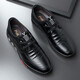 Porturex Men's Shoes Fashion Lace-up Business Casual Leather Shoes British Versatile Light Casual Shoes Men 5699 Black 41