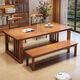 Page Taro 2025 new Chinese style home living room dining table integrated large table simple solid wood multi-person reading table workbench CR9901# walnut color single table 140x80x75