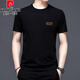 Pierre cardin summer new short-sleeved T-shirt men's round neck T-shirt thin solid color pure black versatile half-sleeved top sweat shirt knitted 733 white L 170