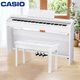卡西欧（CASIO）电钢琴 PX870白色立式成年人儿童88键重锤智能APP互动分享+琴凳