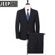 JEEP羊毛西服套装男士中年商务职业正装结婚礼服外套 (款16)：ZYXF16836 藏青 (单开叉 46 (165/84A)