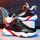 Vantodi Herrenschuhe 2024 Herbst- und Winter neue Schuhe für Männer vielseitige Teenager Sport High-Top-Basketballschuhe Nicht-Schlupf-Dad-Schuhe A757 Schwarz und Rot [hinzugefügt Fleece] 41