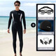 XUANHAI Korean diving suit for women, one-piece swimsuit for men, couple suit, long-sleeved trousers, sun protection, conservative snorkeling suit, jellyfish suit 0507, black, male + swimming goggles three-piece set M
