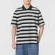 Nike (NIKE) T-shirt men's tops New summer casual lapel breathable cotton polo shirt sportswear short-sleeved FN3897-010/all cotton/black and white stripes L (175/92A)