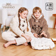 Ying's children's velvet thickened home clothes suit winter style boys and girls autumn and winter hooded outer pajamas beige 140