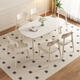 
Pashaman dining table creamy style rock slab dining table small apartment rectangular dual-purpose telescopic dining table and chair combination simple white 1126Y [pure white] 1.2 meters dining table 1908Y+6 chairs 6195Y