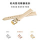 HKWF adaptiert an Armani Jurgent Lederband voller Sterne kleine quadratische Uhr AR11149 AR1681 1726 kleines grünes Gurt Echsenmuster Beige-Rose Gold Pin Schnalle 14mm