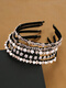 Mrs. Ming Internet celebrity rhinestone pearl hairpin high-end hairband summer face wash headband high-end 2025 new bangs headband for women 1# sapphire black diamond five-petal flower