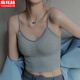
Yu Zhaolin's small suspender vest for women wearing an inner and outer bra with chest pad base sexy spring and summer sports beautiful back white
