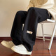 Idea (ZHUYIFAN) Fatty Large Size 230 Jin [Jin equals 0.5 kg] Men's Straight Spring and Summer Thin Work Pants Fashion Brand Large Size Straight Wide Legs Casual Pants A001-K1050 Black 4XL (190) 190-205 Jin [Jin equals 0.5 kg] Wearable