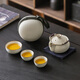 Eight Thousand Lines Travel Tea Set Portable Quick Cup Complete Set Kung Fu Tea Hand-caught Pot Covered Bowl Three-piece Set Single Outdoor