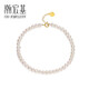 Trendy Acer yellow 18K gold pearl bracelet for women, fresh water beads as a birthday gift for girlfriend, about 16cm with tail chain