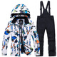 ARCTIC QUEEN children's ski suits for boys and girls single board double board snow suits winter snow country warmth and thick snow suits Mohe snow country tourism equipment Basket color top + royal blue pants L