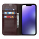 iCoverCase Apple 14 mobile phone case iphone14Pro Max protective case plu full-cover anti-fall flip cover for men and women Apple 14Plus brown color + full screen tempered film
