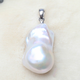 Luoyi natural freshwater special-shaped irregular aurora white baroque pearl s925 silver pendant one thing one picture brown PU189